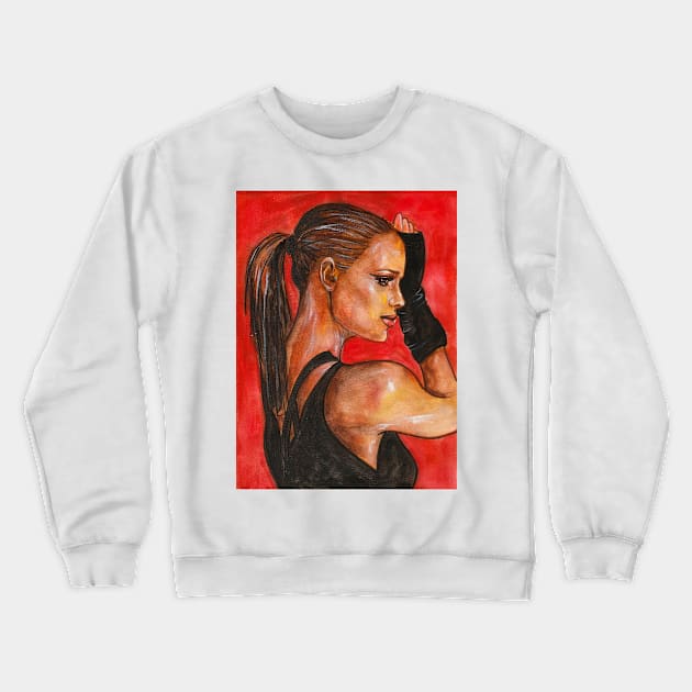 Jennifer Garner Crewneck Sweatshirt by Svetlana Pelin